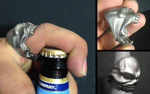 Reaper Skull Bottle Opener Ring